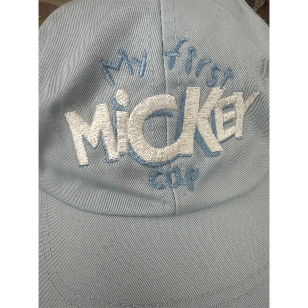 Vintage‎ Walt Disney World Baby Hat Embroidered Blue Mickey Mouse 90s My First